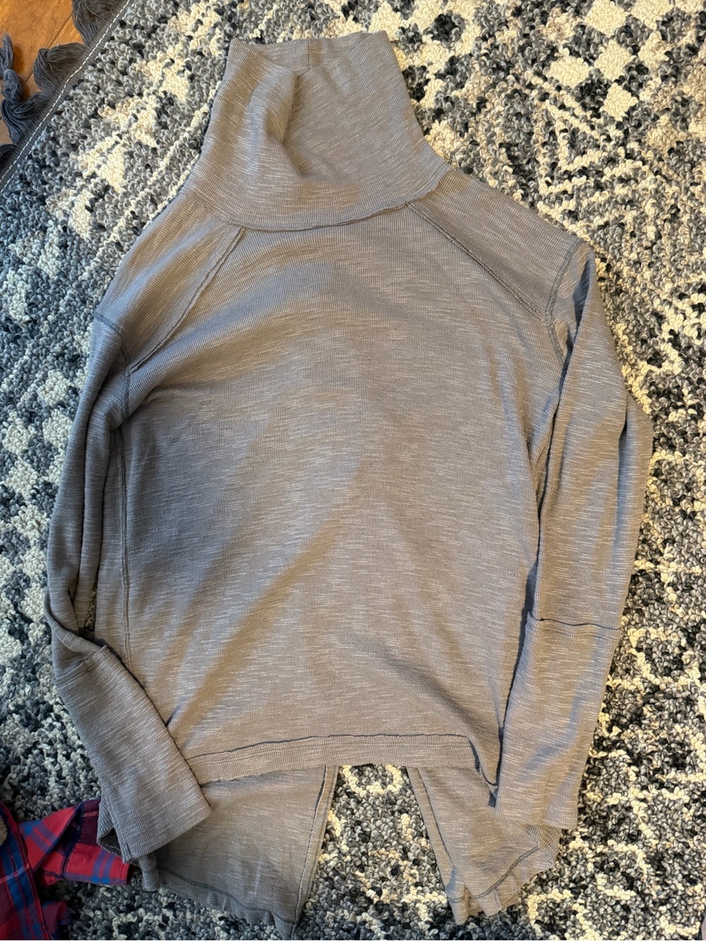 We The Free Taupe Gray Ribbed Turtleneck Sweater